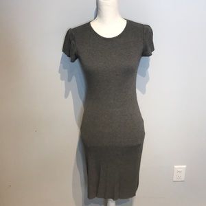 Short sleeve grey sweater dress